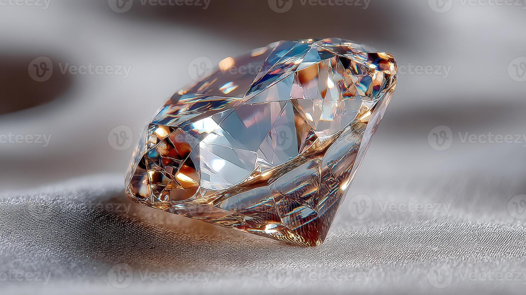 Sparkling diamond showcasing intricate cuts and clarity against a soft background in natural light photo