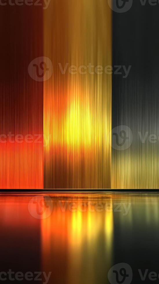 Vibrant metallic textures reflecting warm colors in a sleek abstract composition photo