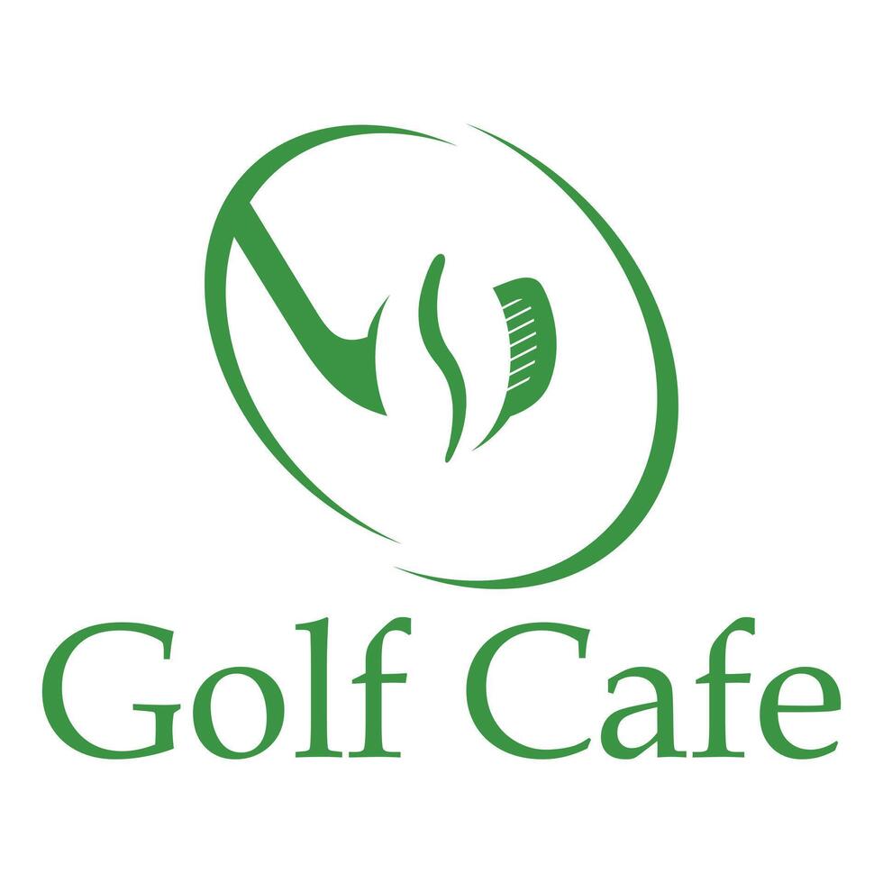 isolated golf cafe flat minimalist logo design vector