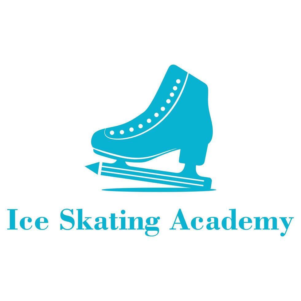 ice skating school academy flat minimalist logo design vector