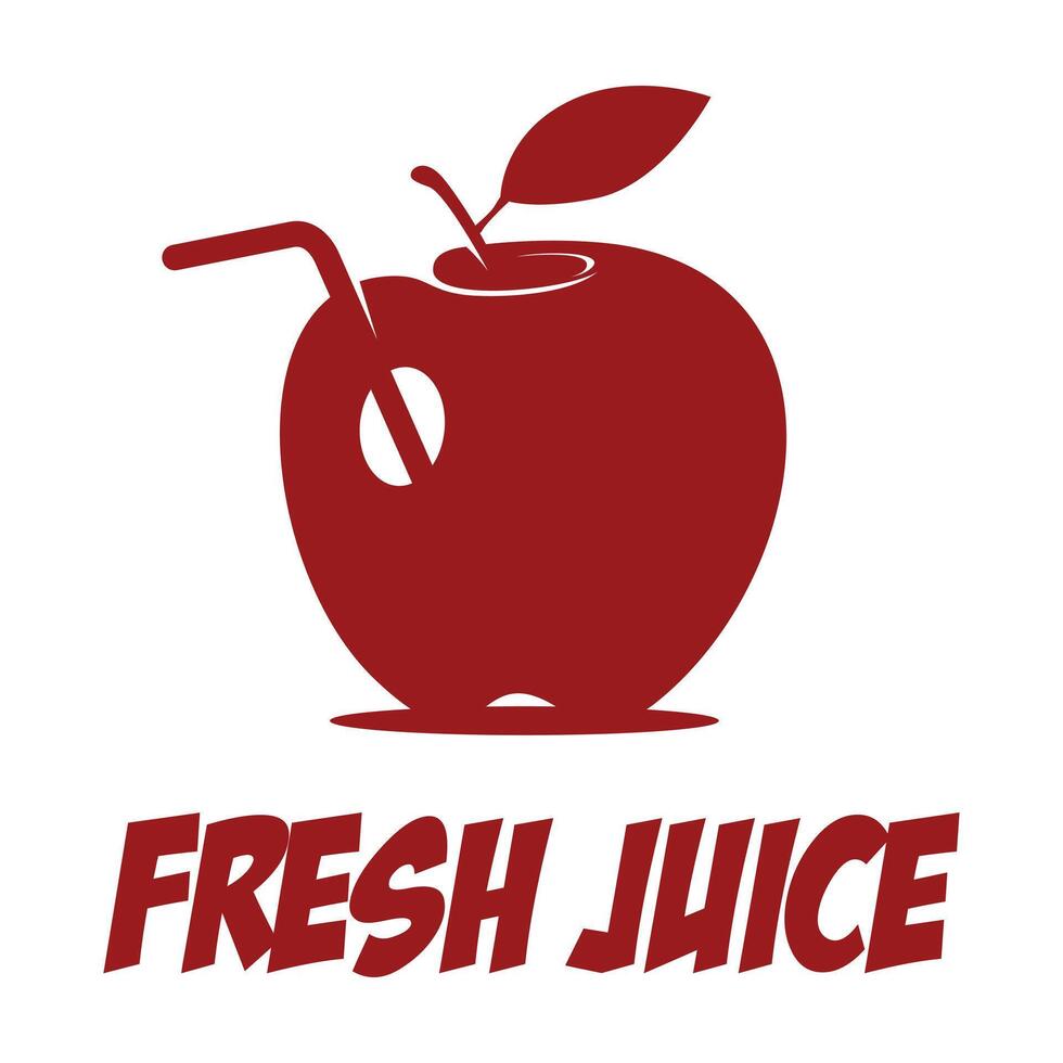 isolated white background fresh juice flat minimalist logo design vector
