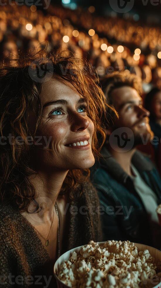 Audience enjoys a captivating performance at an evening event in a crowded venue filled with warm lights photo