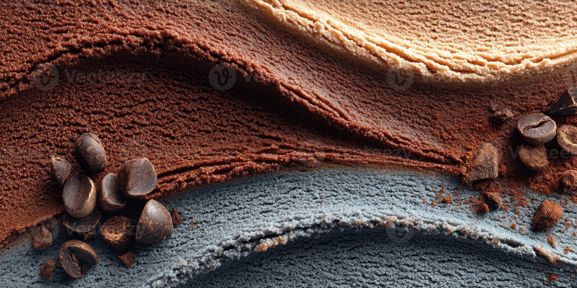 Indulgent dessert display featuring rich chocolate and smooth coffee flavors in an artistic arrangement photo