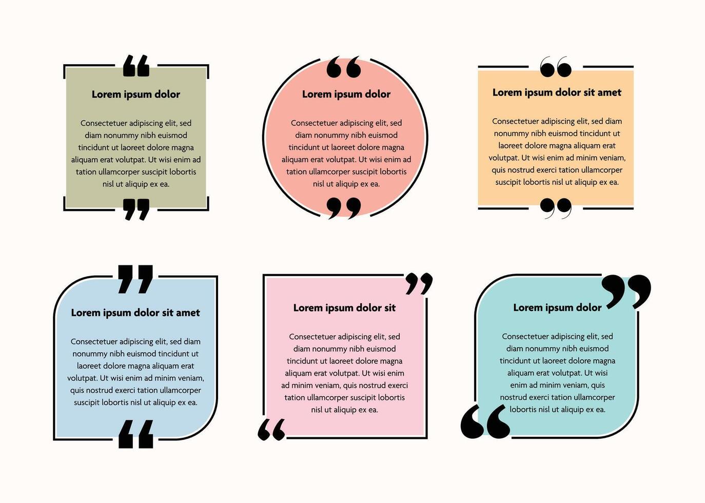 A collection of cute colorful bubble designs for quotes or messages Ideal for creative social media education or playful graphic design projects vector