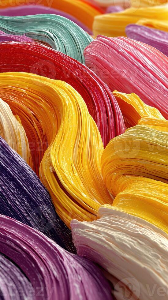 Colorful swirls of paint showcase vibrant hues in an artistic display photo