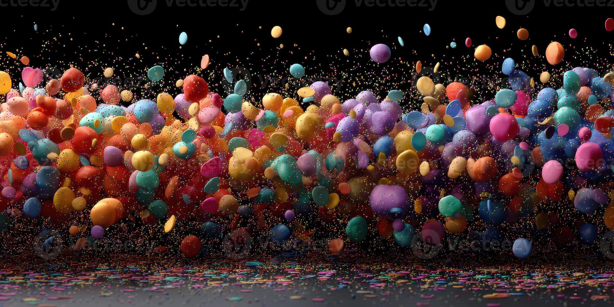 Colorful explosion of dots and particles creating a vibrant abstract backdrop in a dynamic display of motion photo