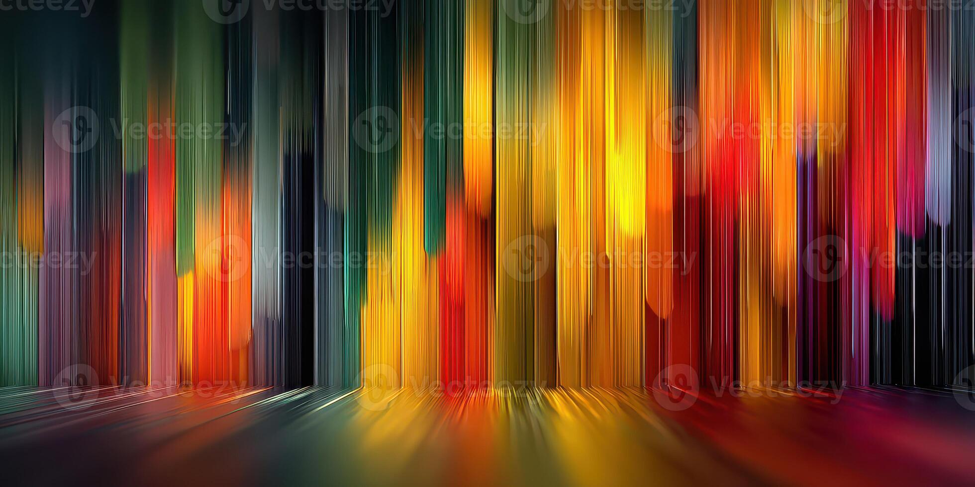 Colorful abstract art showcases vibrant vertical streaks reflecting light in a dynamic visual composition photo