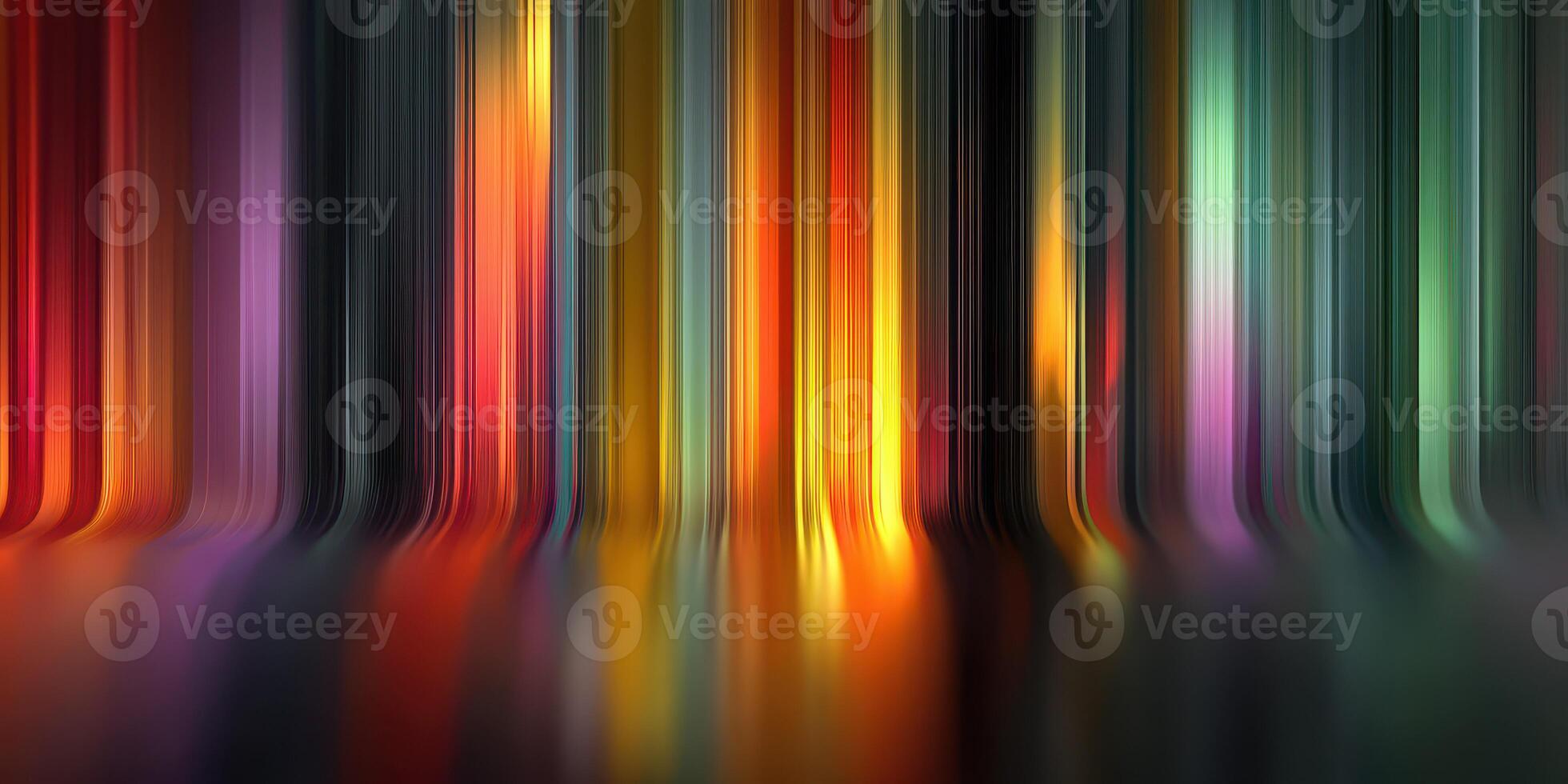 Vibrant vertical stripes of color create a mesmerizing abstract background in a dimly lit space photo