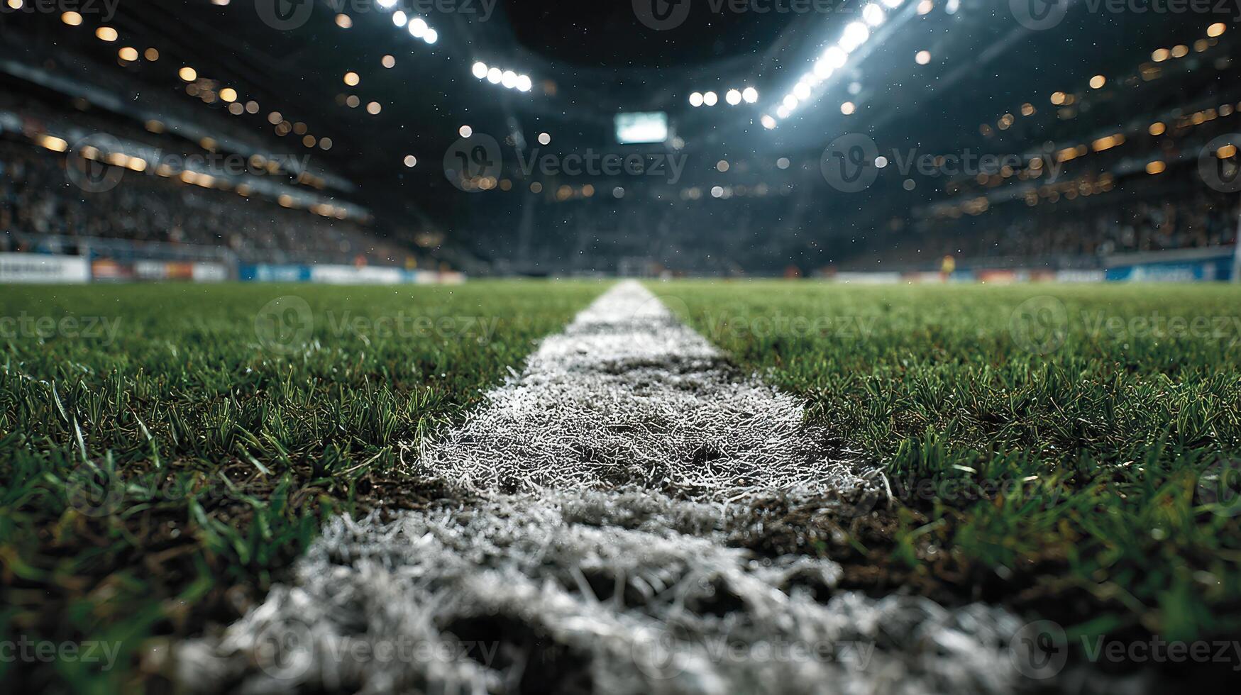 Excitement builds as players take the field for a thrilling soccer match under the stadium lights photo