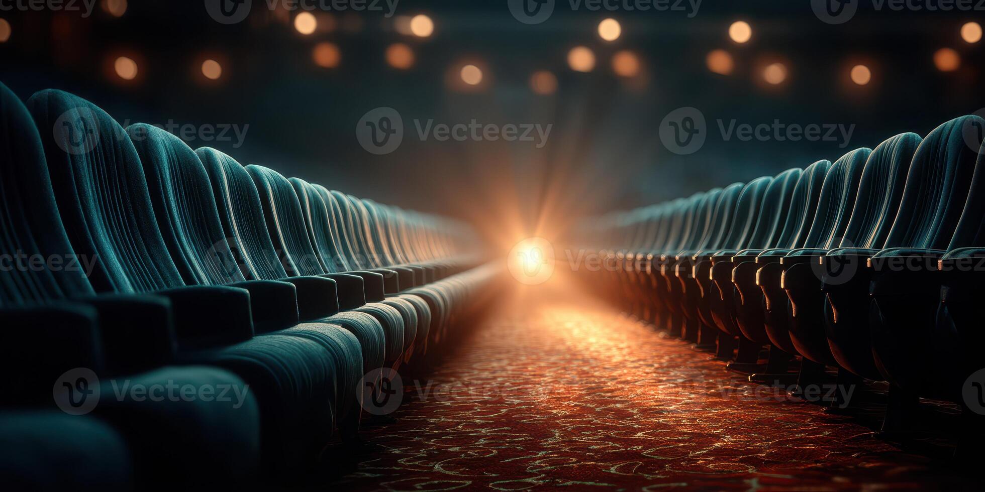Illuminated theater seats create a captivating atmosphere before the show begins photo
