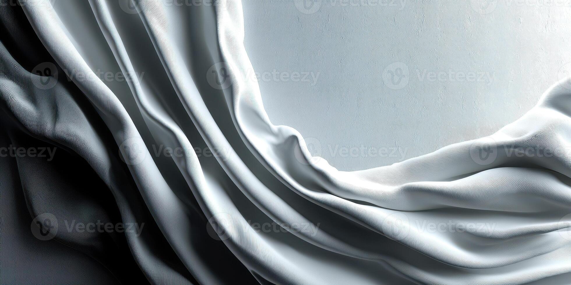 Elegant flowing white fabric against a smooth light backdrop creating a serene atmosphere photo