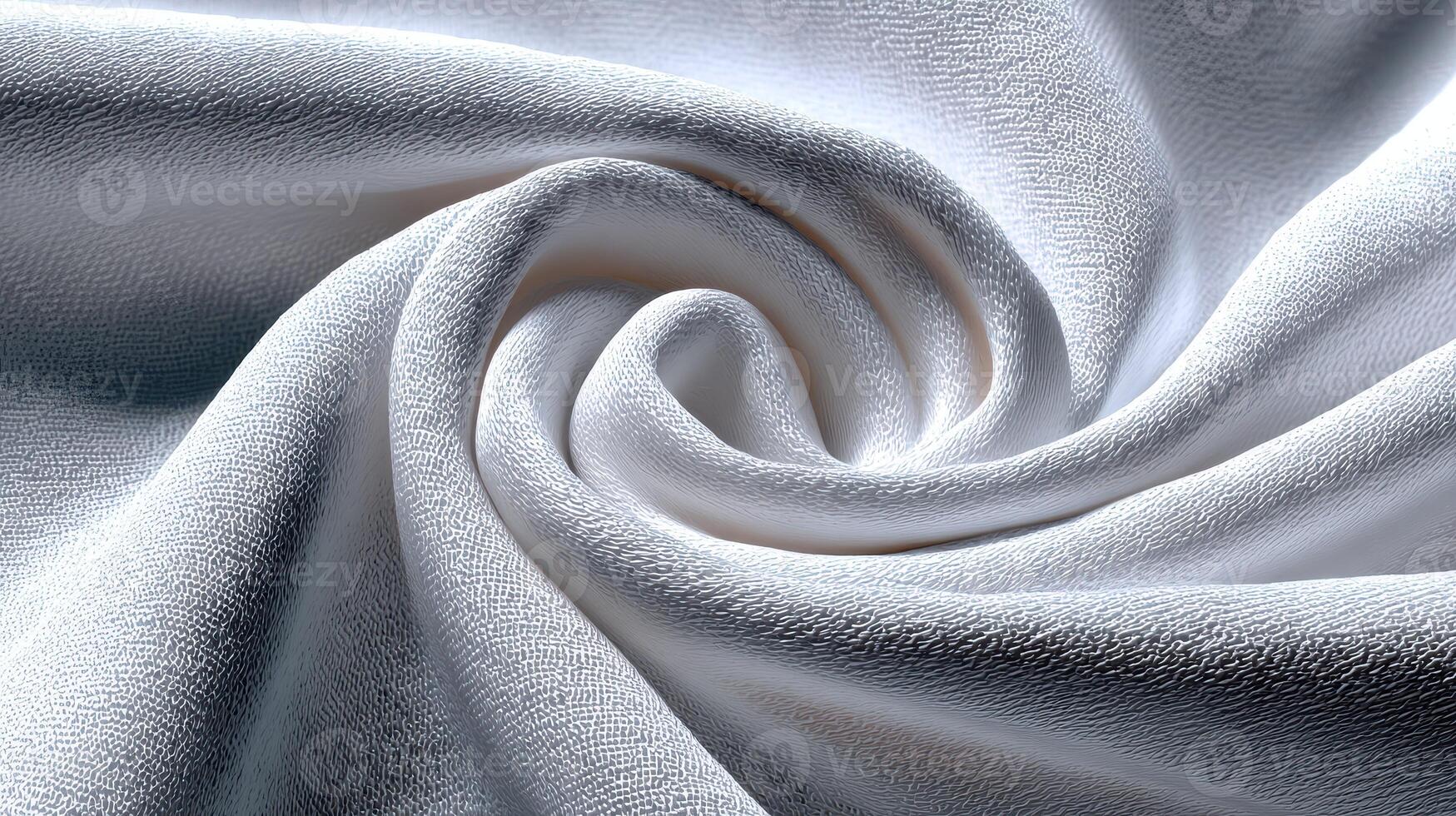 Soft white fabric swirling gracefully to create a visually appealing texture in natural light photo