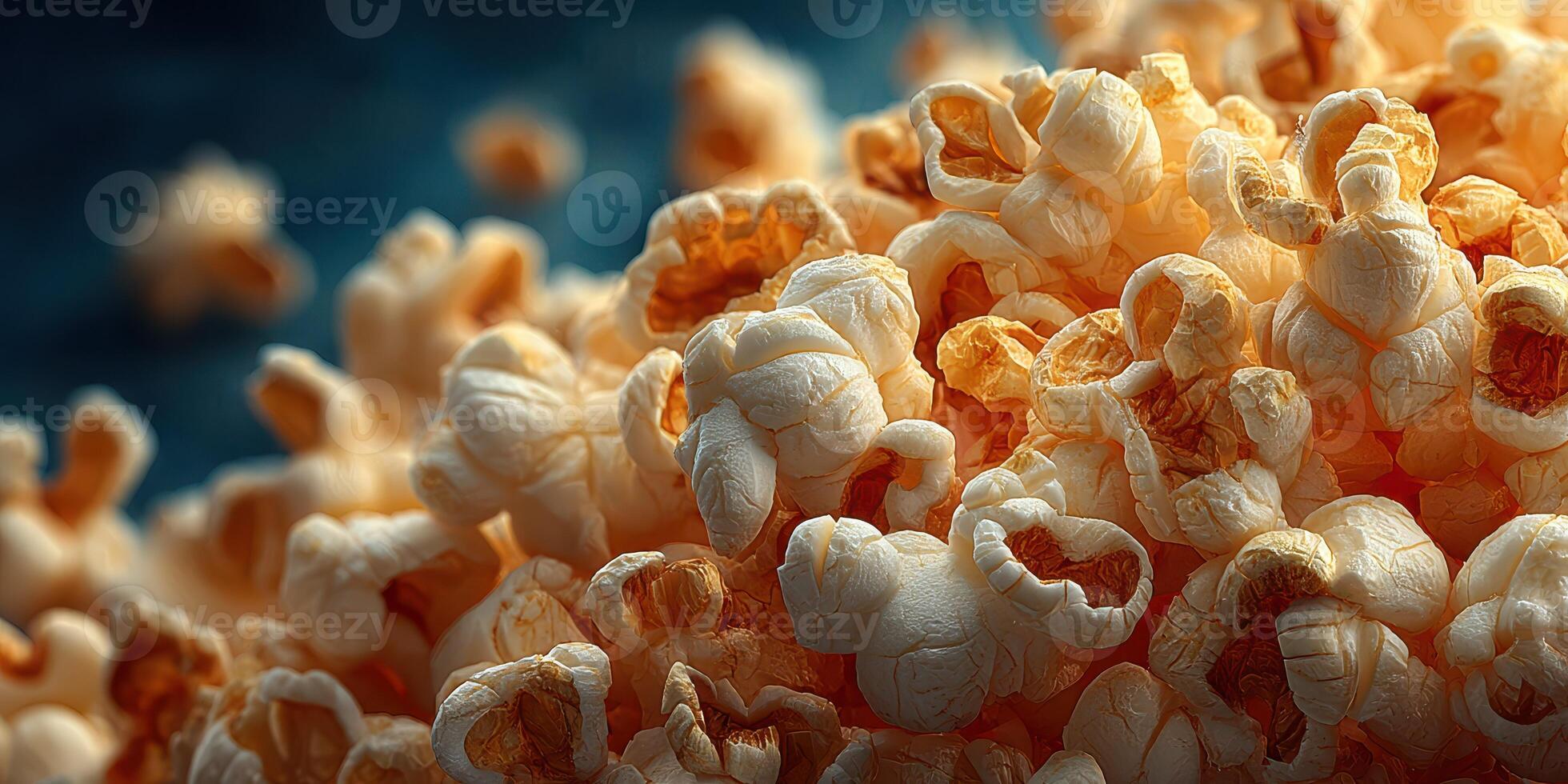 Close-up view of popped corn kernels highlighting texture and color in a culinary setting photo