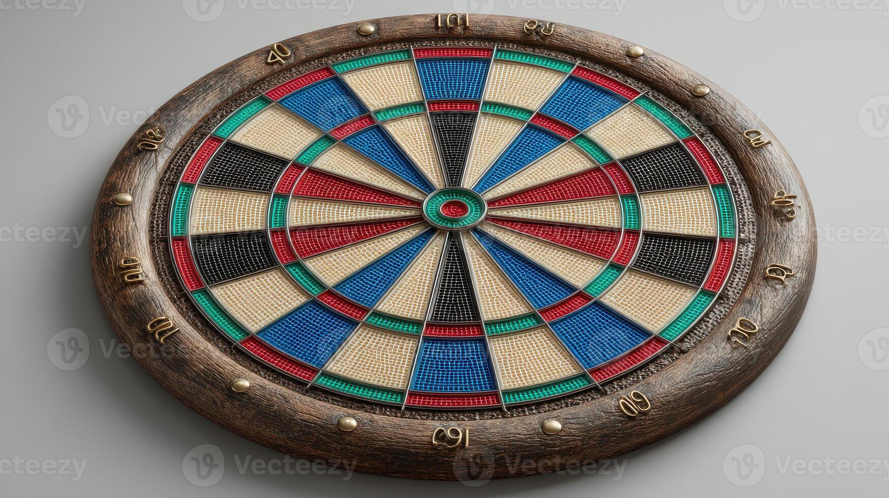 Colorful dartboard on a smooth surface indicating a game setup for friendly competition and entertainment photo