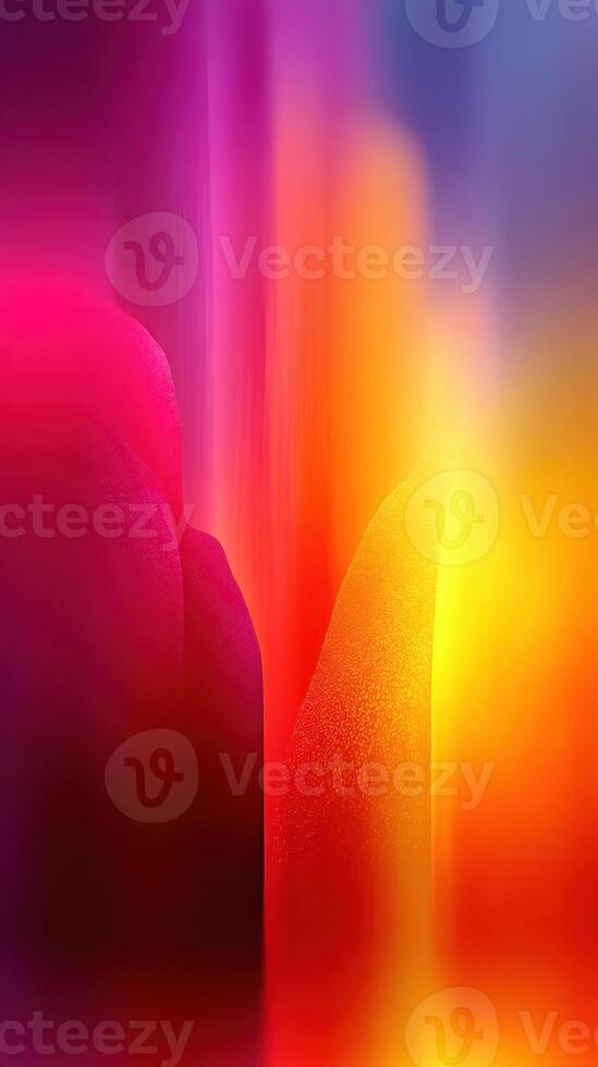 Vibrant abstract landscape featuring warm and cool colors blending harmoniously at twilight photo