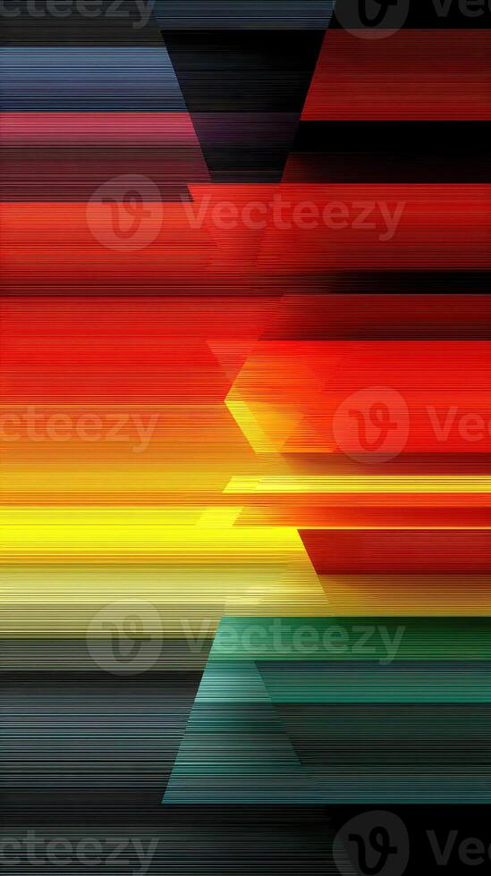 Vibrant abstract composition blending colors in dynamic shapes and lines during sunset hours photo