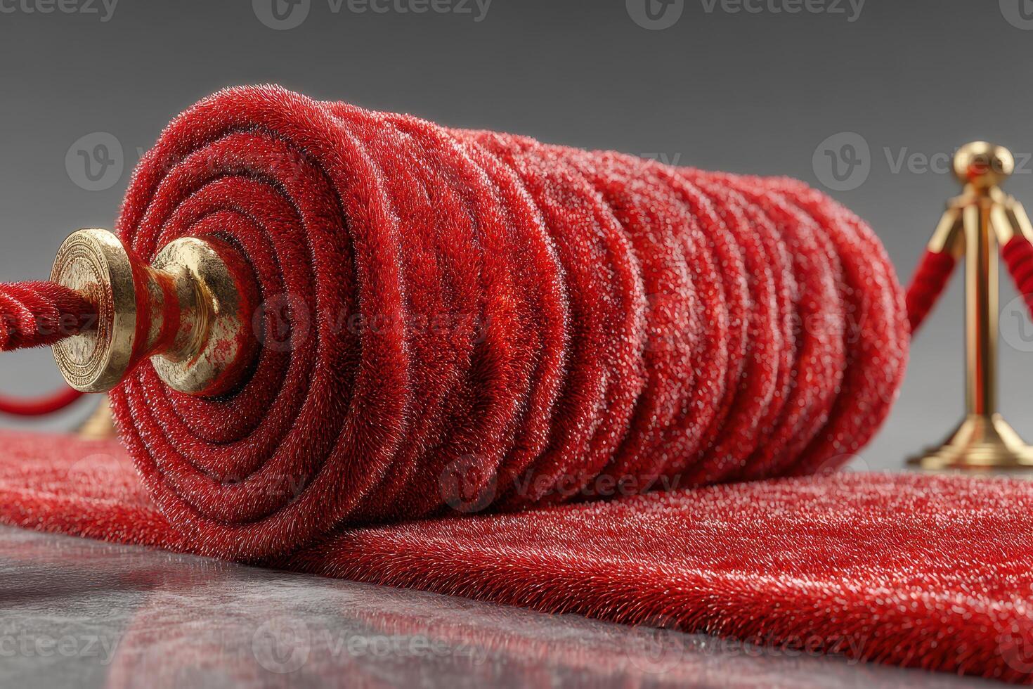 Elegant red carpet rolled out for a prestigious event at an upscale venue photo