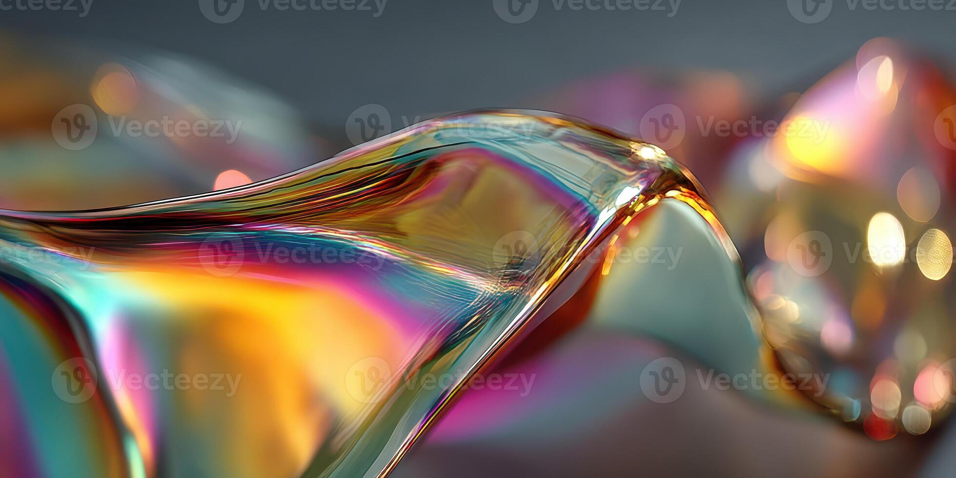 Colorful liquid wave shimmering under soft light creating a mesmerizing visual effect photo