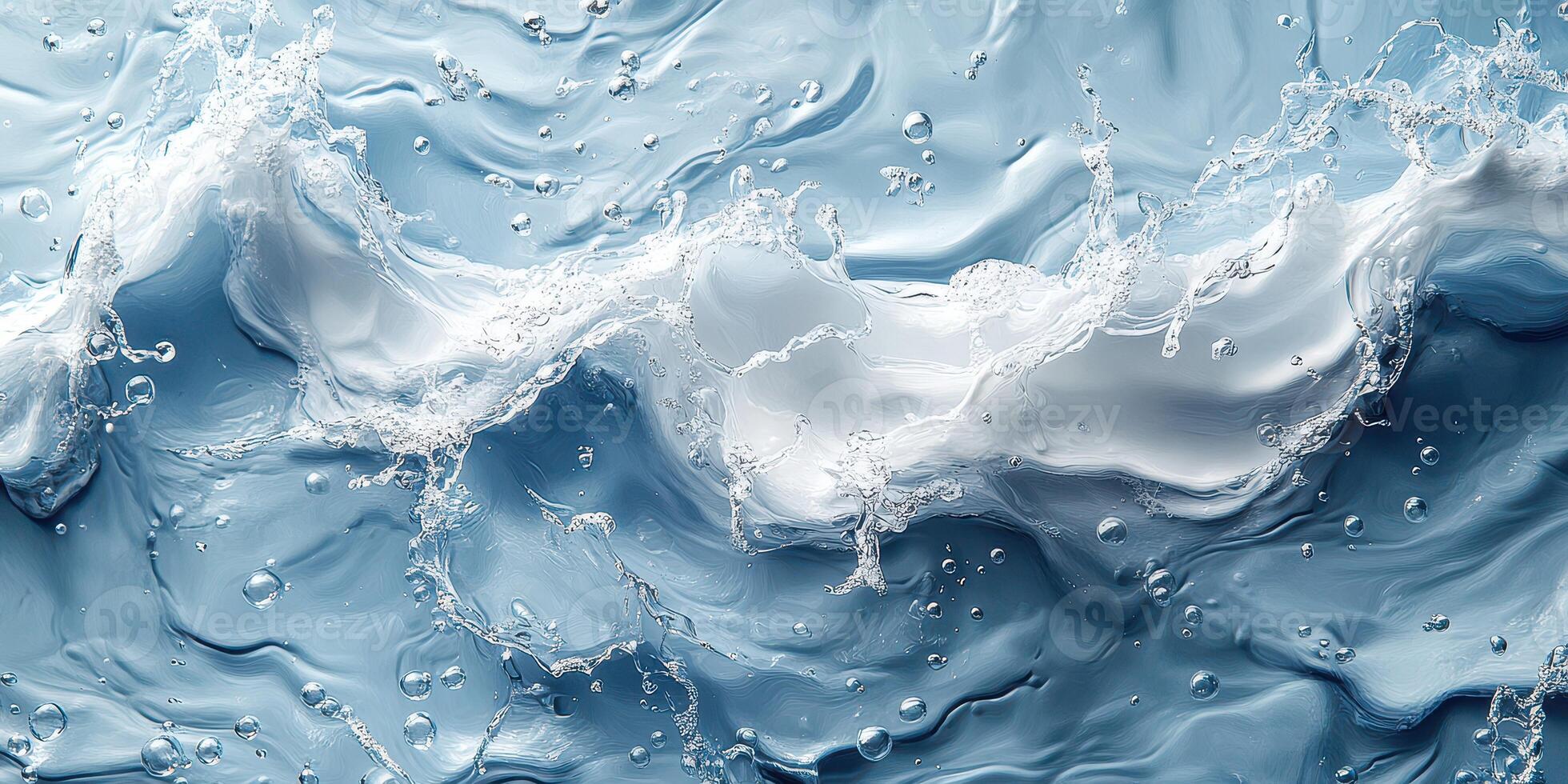 Beautiful waves crashing and splashing in a serene blue ocean setting during daytime with sunlight reflecting on the water surface photo