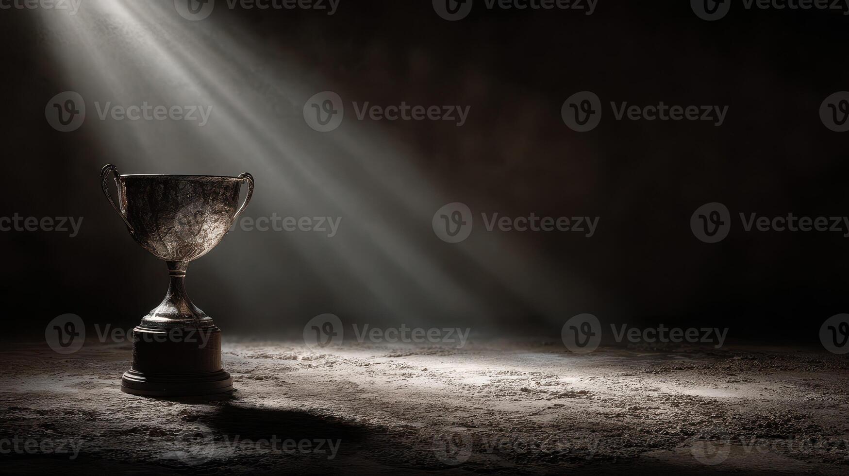 Shining trophy in a dimly lit environment highlighting success and achievement photo
