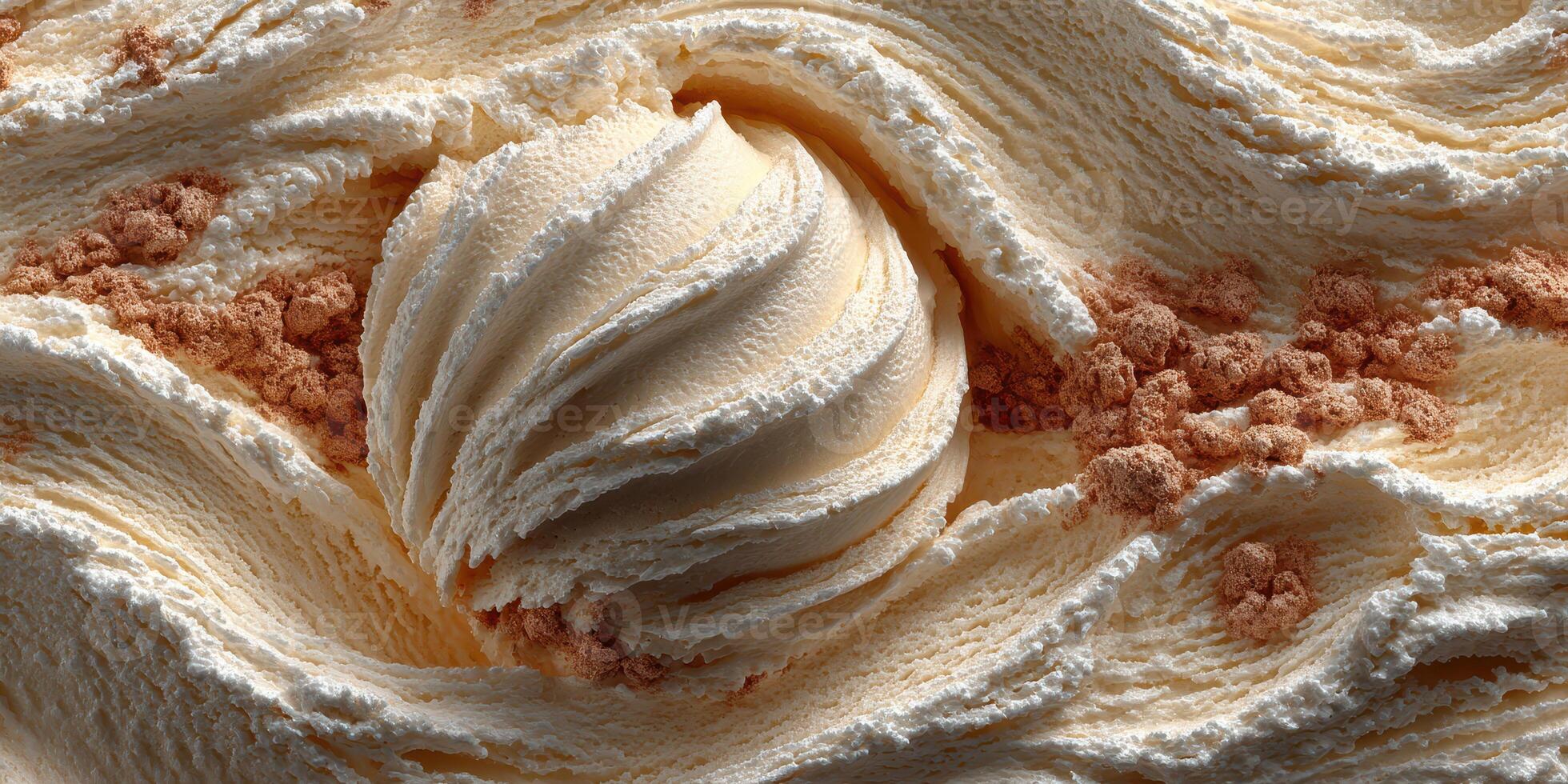 Delicious creamy swirl with a scoop of ice cream and sprinkle of cocoa shavings in a dessert setting during daytime photo