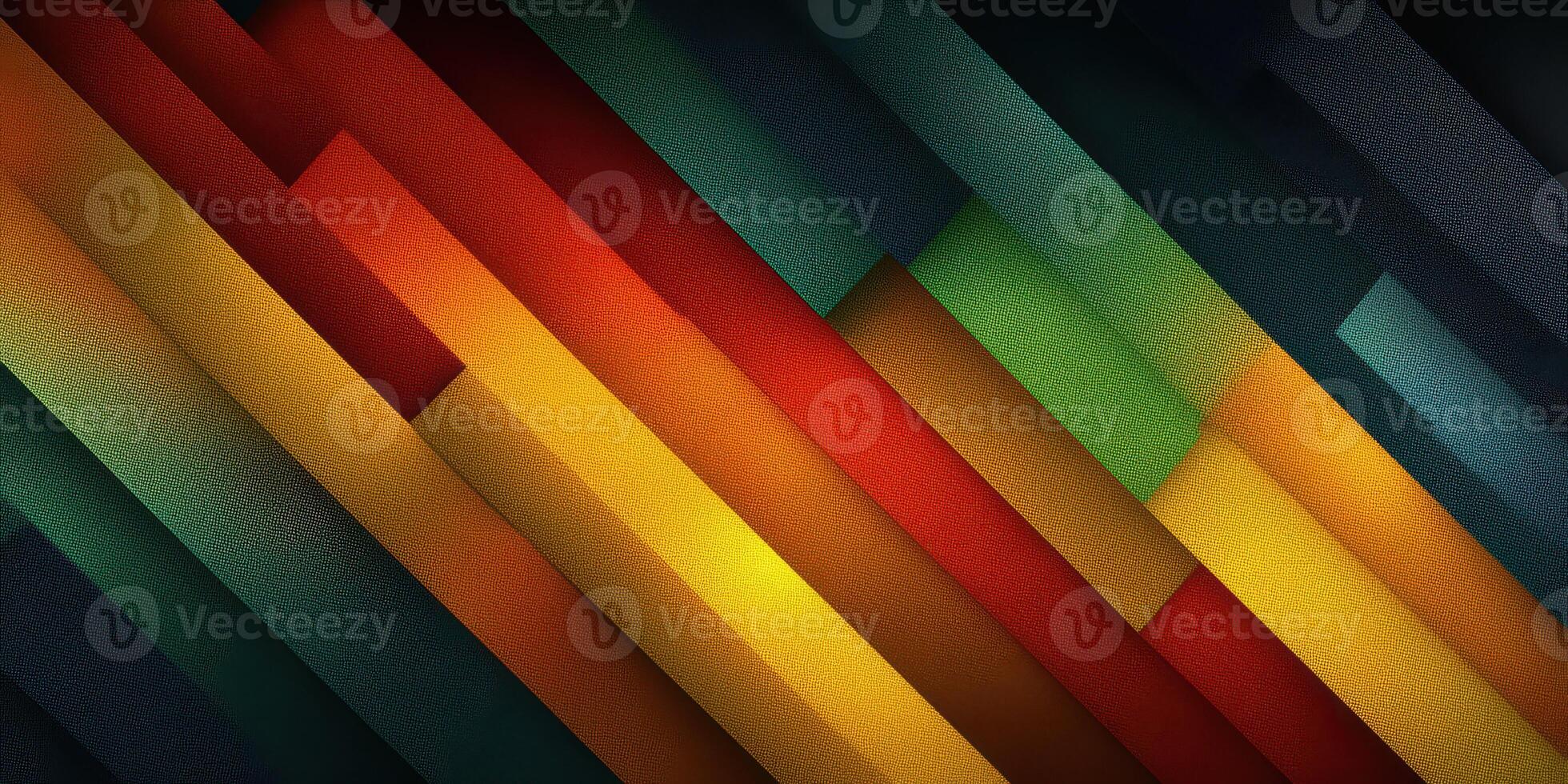 Colorful geometric patterns create a vibrant backdrop with bold red, orange, green, and yellow hues in abstract design photo