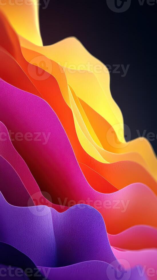 Colorful abstract layers create a vibrant visual experience in warm tones and soft curves photo