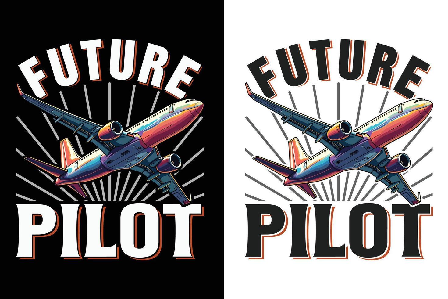Future Pilot Aviator Pilot Airplane Typography Design vector