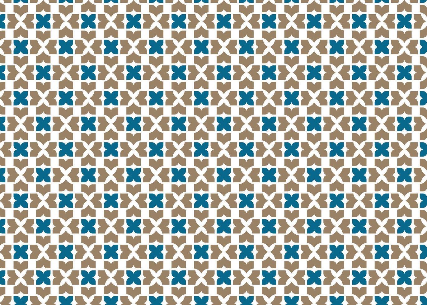 Classic floral tile pattern with repeating geometric structure. vector
