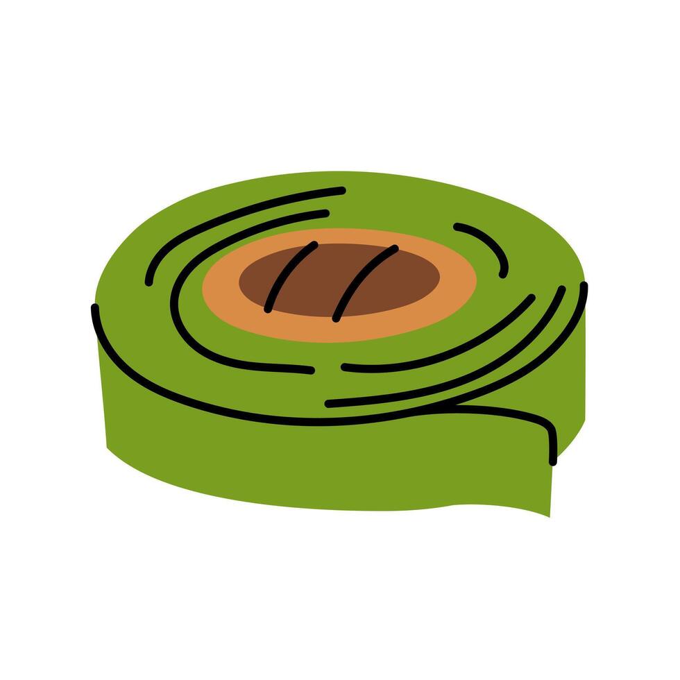 Ribbon for garter bushes, insulated green. An item for plants. Gardening tools. Suitable for ecology, gardening, cleaning, household, packaging design, instructions, educational, infographic materials vector