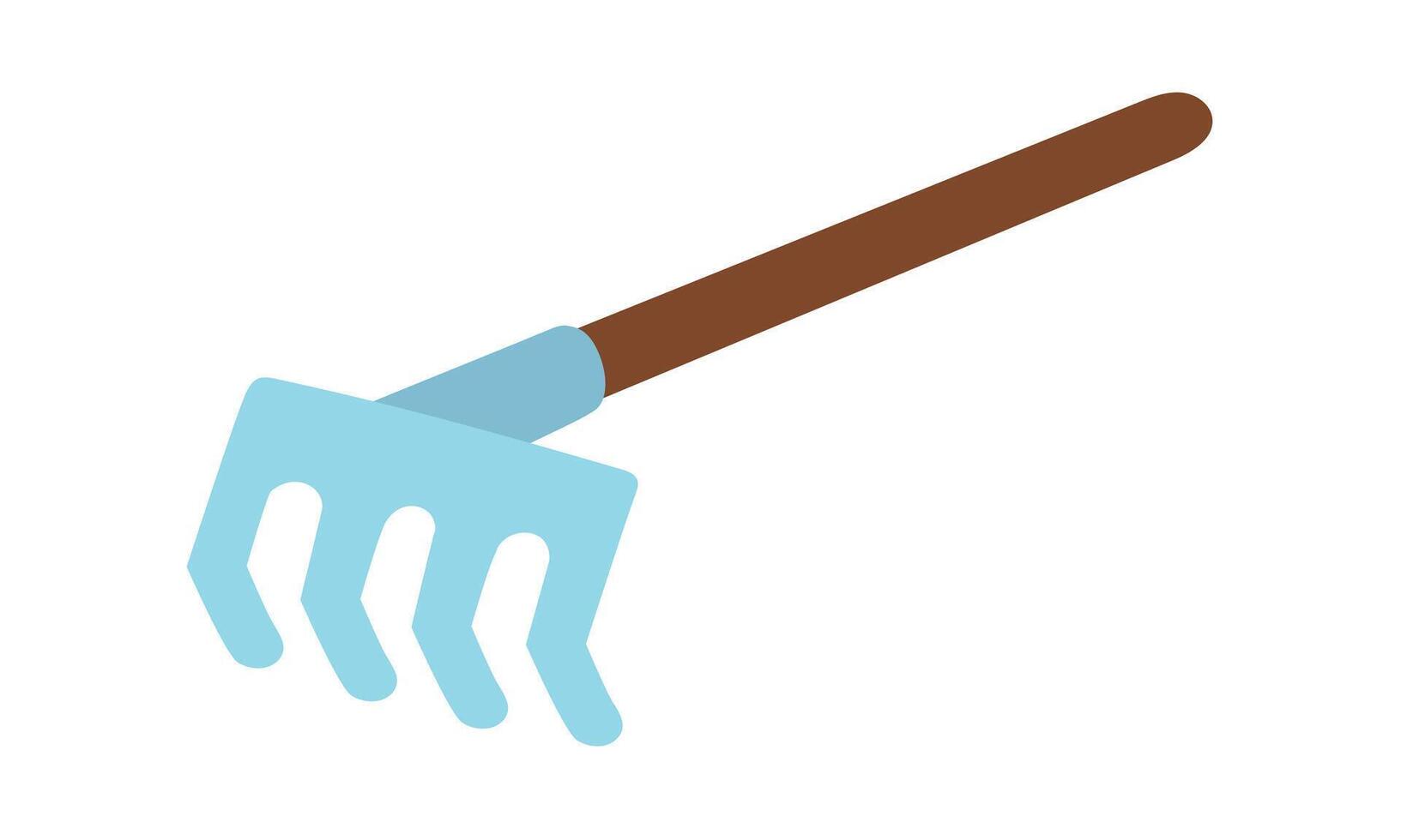 hoe is rake for the soil. An isolated illustration. Gardening tools. Seasonal work. A product for agricultural crops. Suitable for ecology, garden, cleaning, household, packaging design, infographics vector