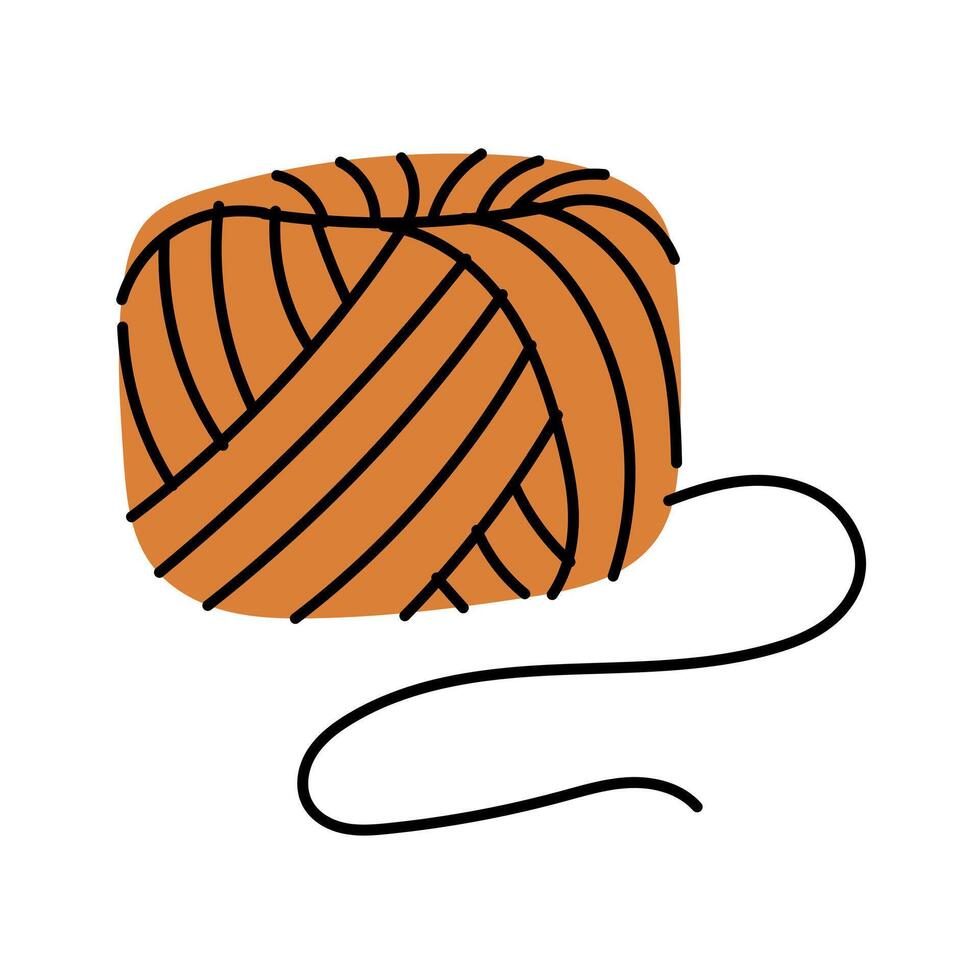ball rope for tying bushes. Thread, twine, insulated brown. Gardening tools. Suitable for ecology, gardening, cleaning, household, packaging design, instructions, educational and infographic materials vector