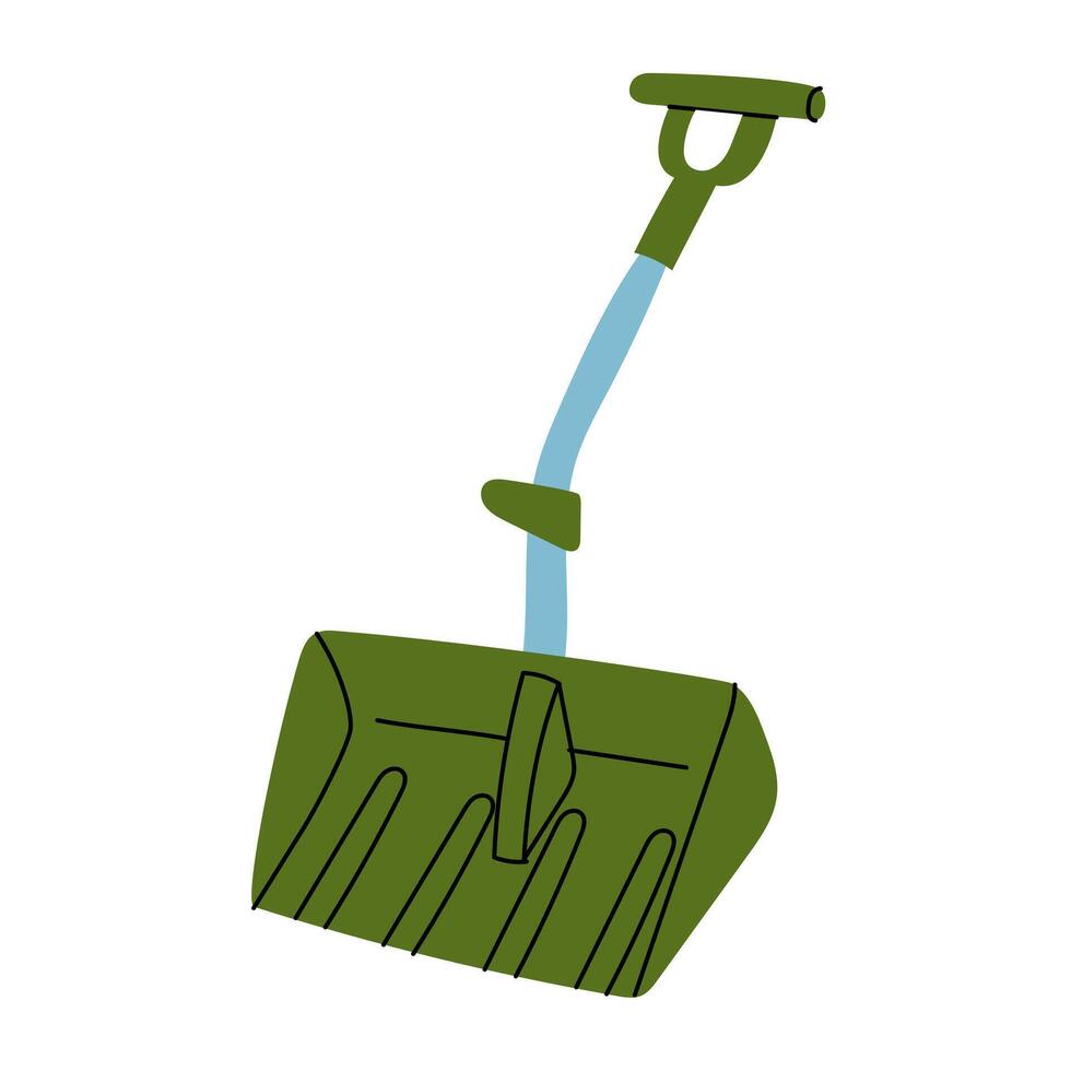 Snow shovel, illustration from insulated. Gardening tools. Seasonal work. An item for agricultural crops. Suitable for ecology, garden, cleaning, household, packaging design, infographics. vector