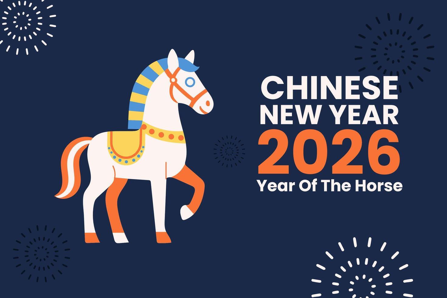 Abstract geometric background poster Chinese New Year 2026. Year of the Horse vector