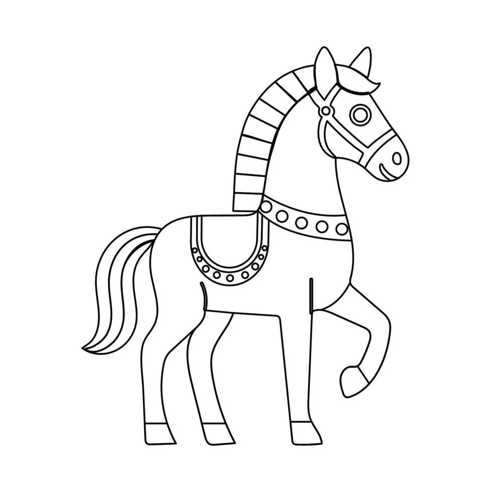 Outline abstract geometric horse on white background vector