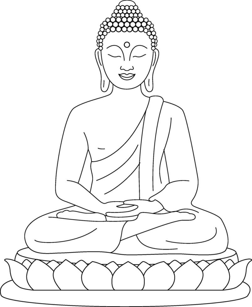 Siddharta Buddha meditate on a Lotus vector