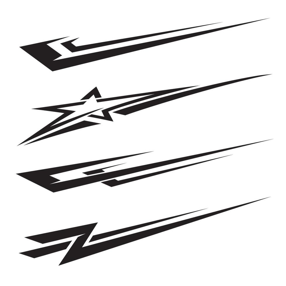 Wrap design for car vectors. Sports stripes, car stickers black color. Racing decals tuning vector