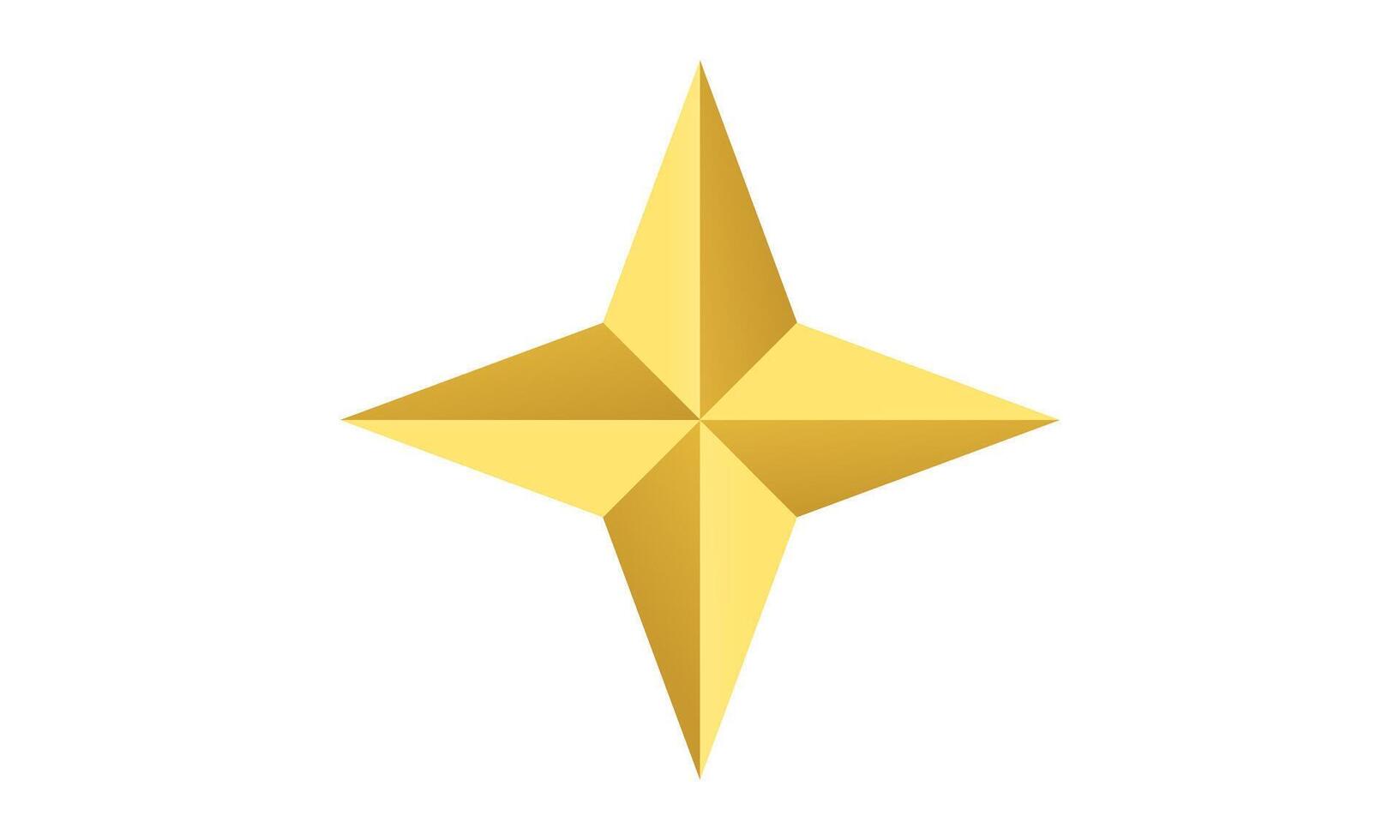 3d metal star isolated on background vector