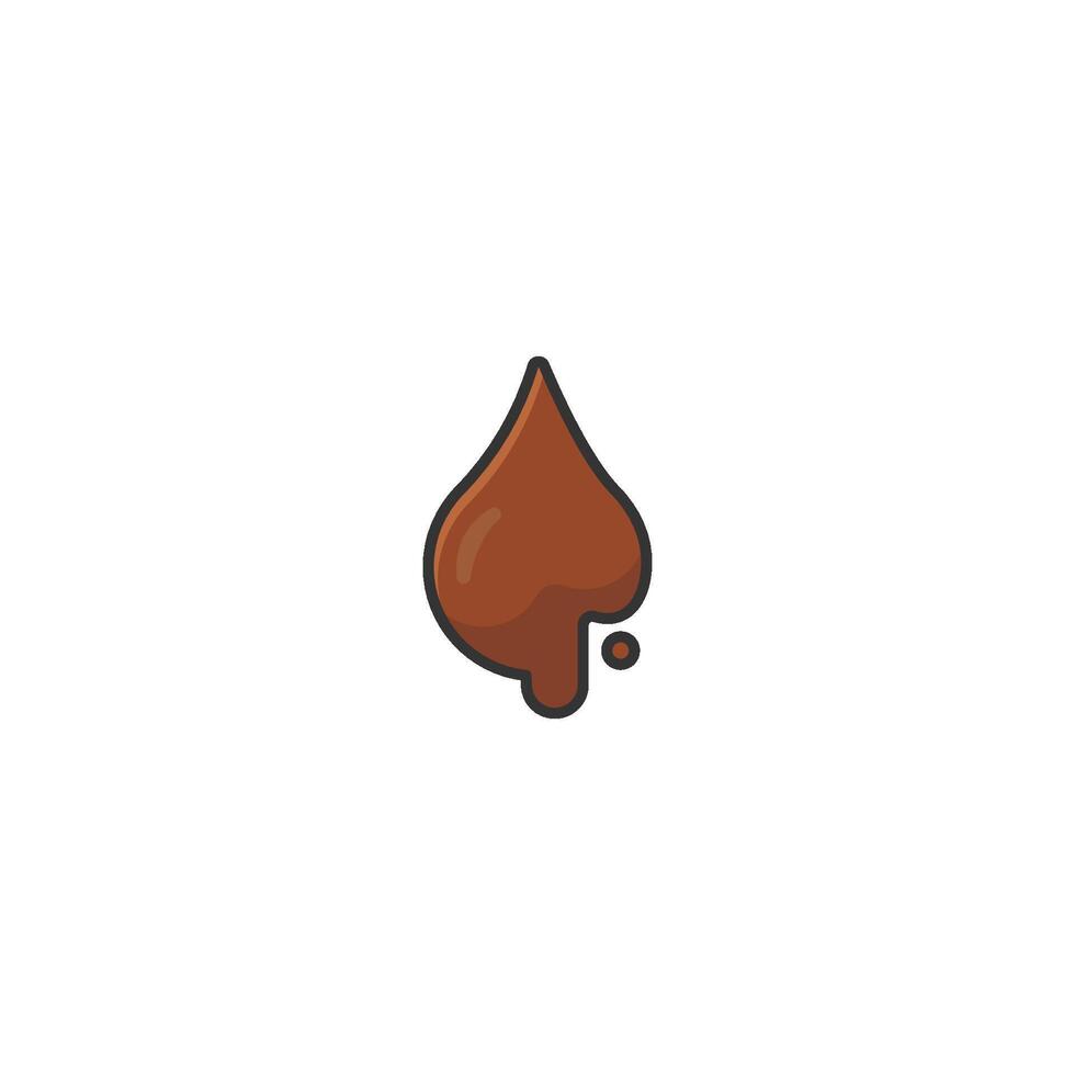 Melted Chocolate Drop Icon Sweet Drip for World Chocolate Day Design vector
