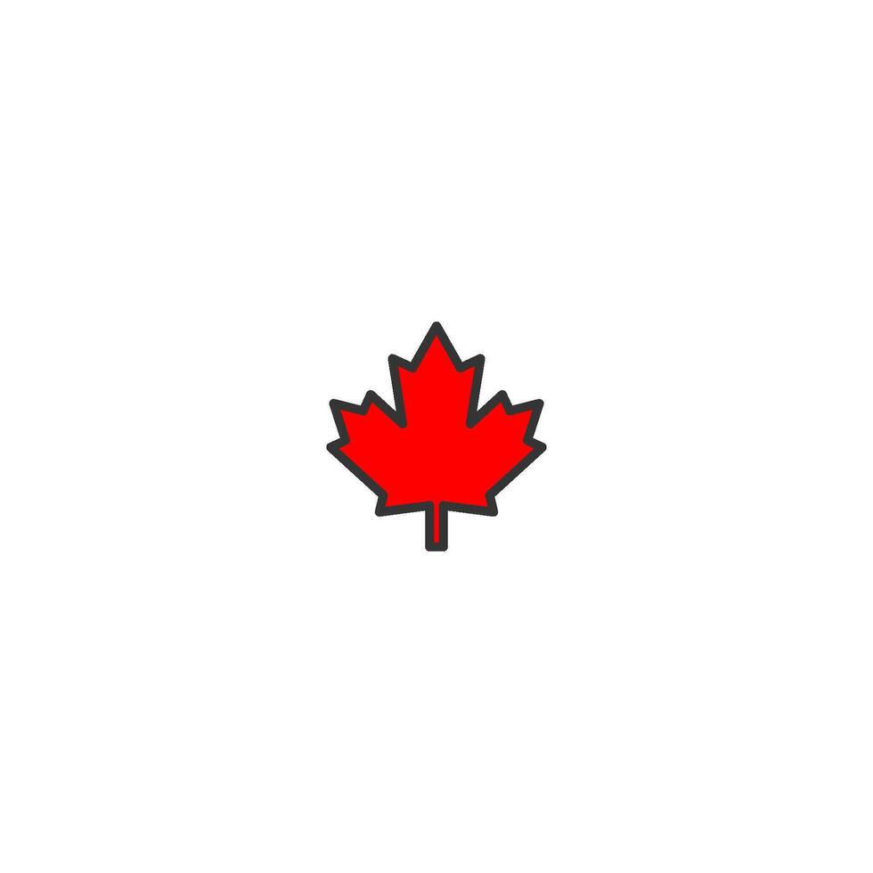 Canada Day Maple Leaf Icon Red Canadian Symbol vector