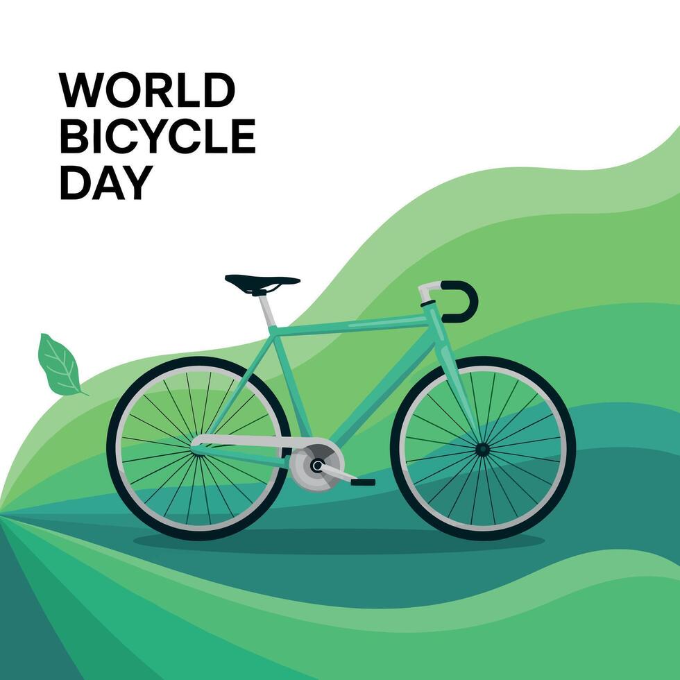 World Bicycle Day Poster Clean Minimal Eco Friendly Transport Design vector