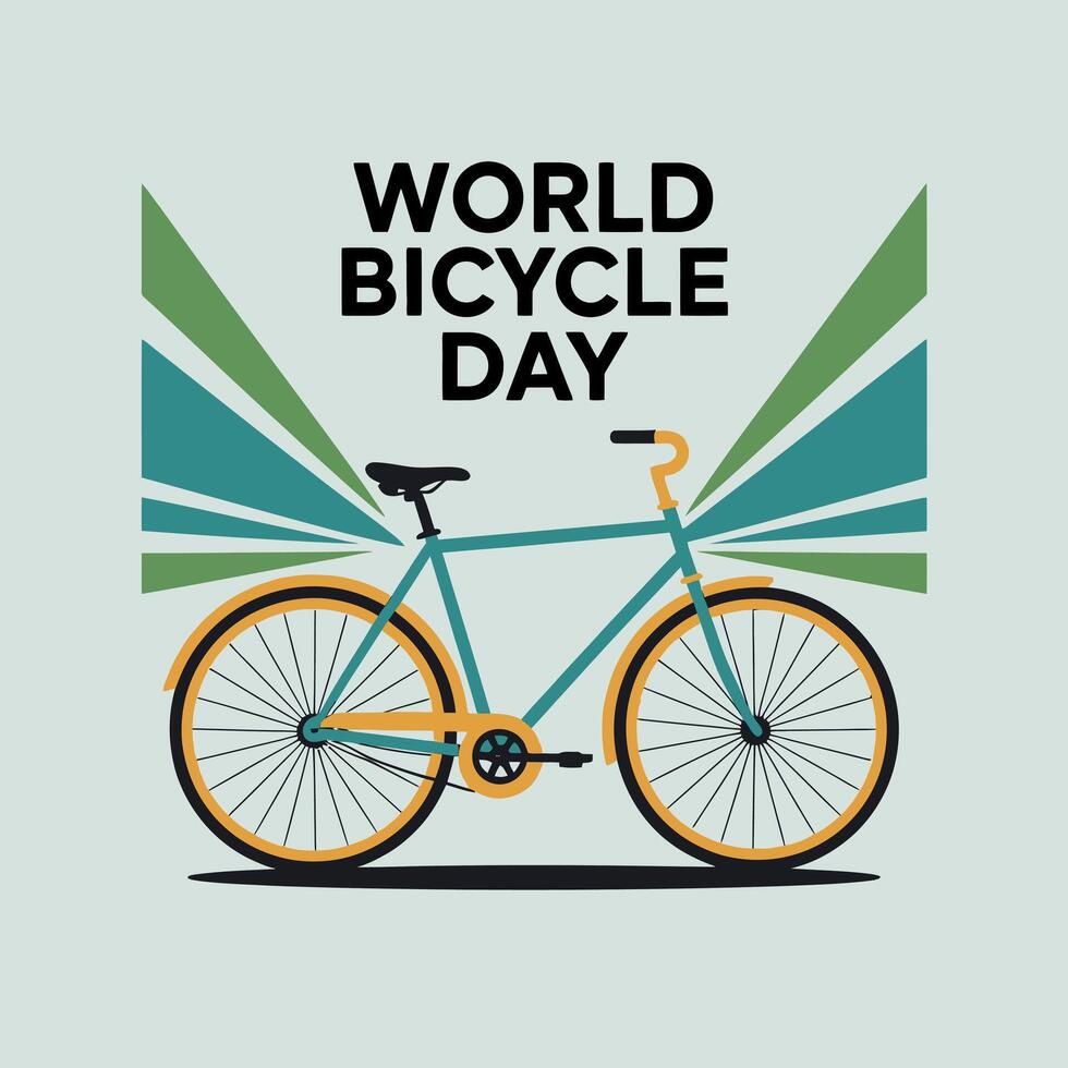 World Bicycle Day Poster Clean Minimal Eco Friendly Transport art vector