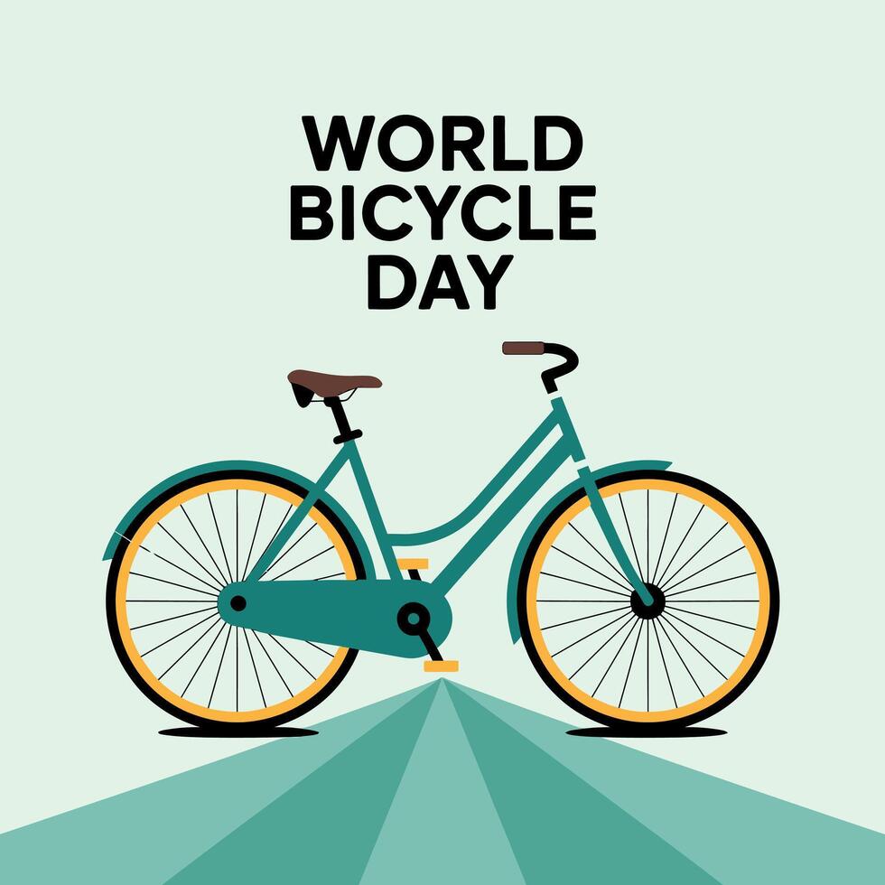 World Bicycle Day Poster Clean Minimal Eco Friendly Transport modern Design vector