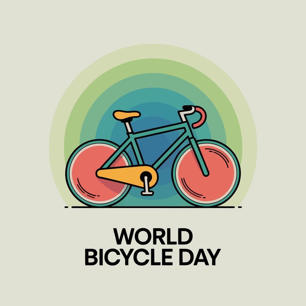 World Bicycle Day Poster Clean Minimal Eco Friendly Transport vector
