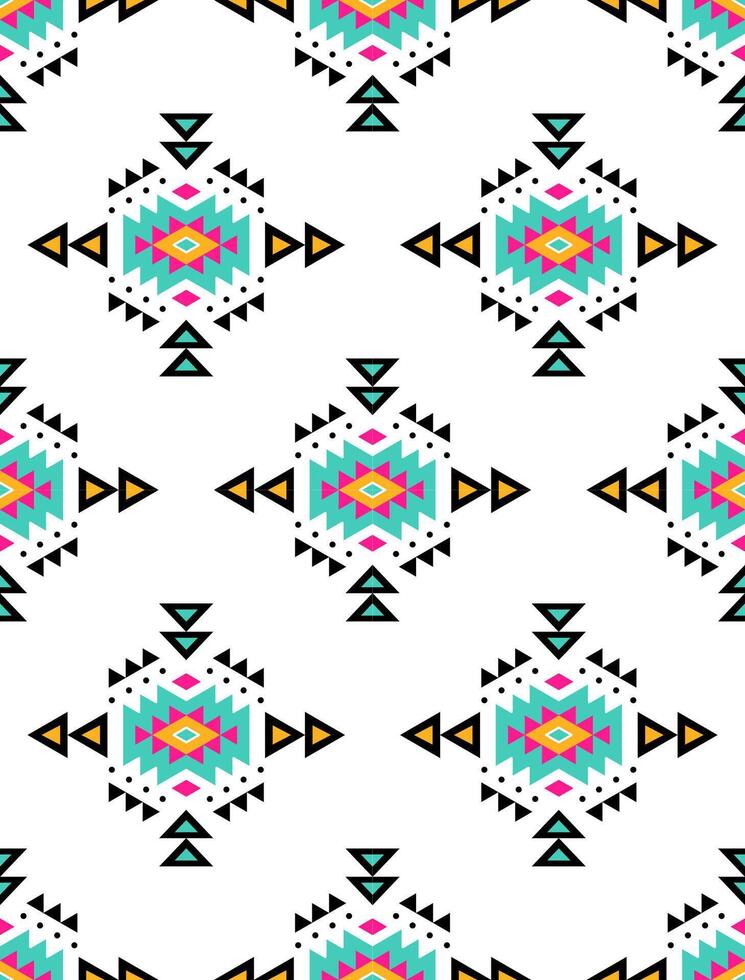 Ethnic Seamless Pattern. Aztec Tribal Endless Background. vector