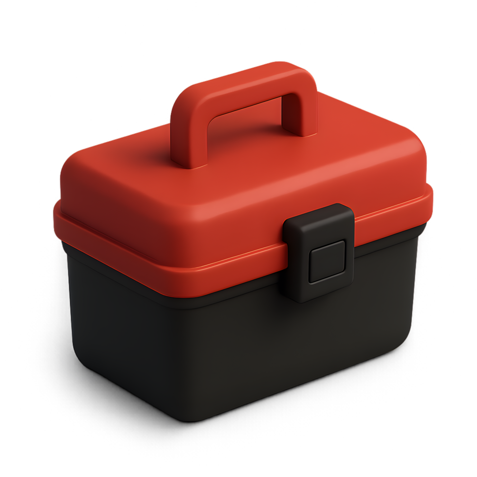 Transparent toolbox design studio background 3d model modern environment elevated viewpoint practical concept png