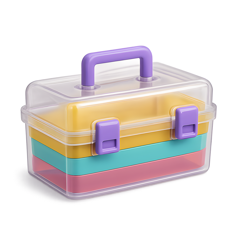 Transparent background organizer toolbox home office product image creative space side view efficient storage solutions png