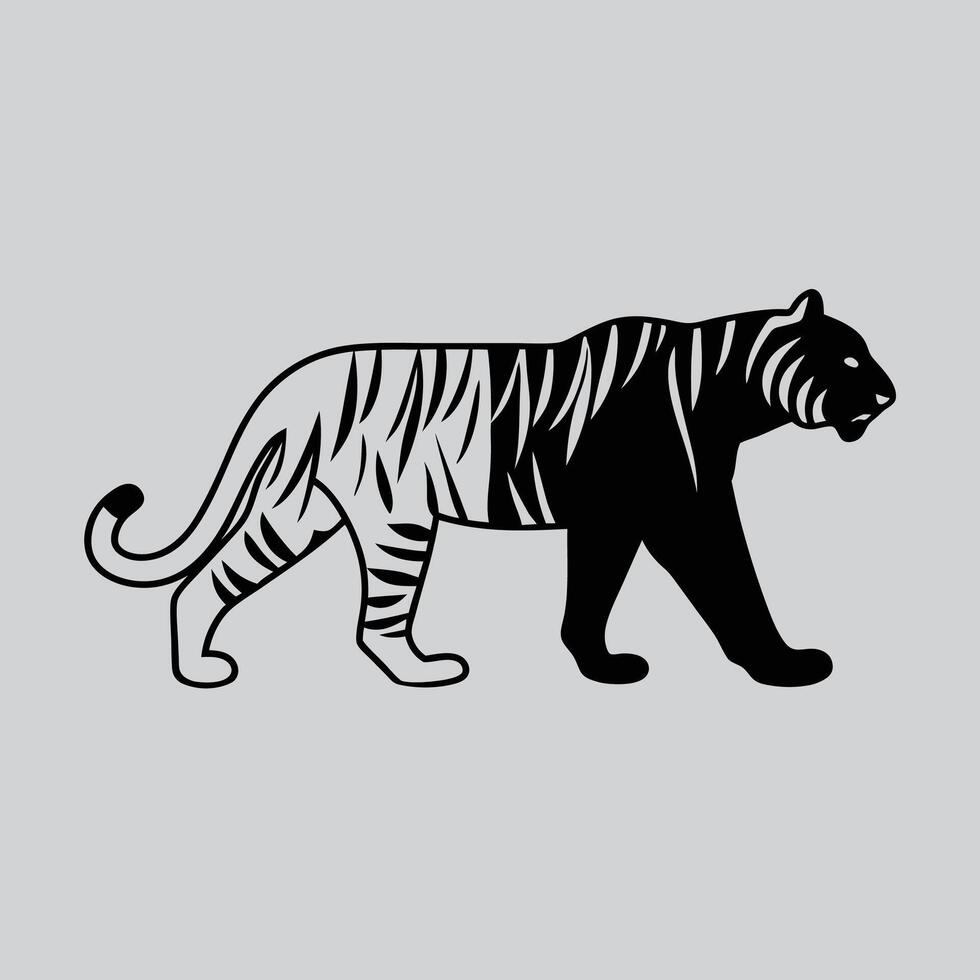Tiger Expression Tattoo Idea vector