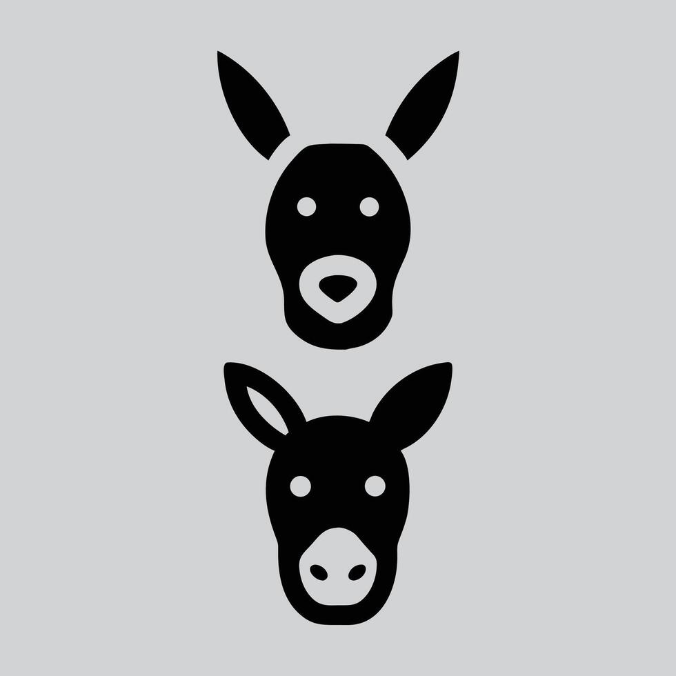 donkey 2 head draw vector