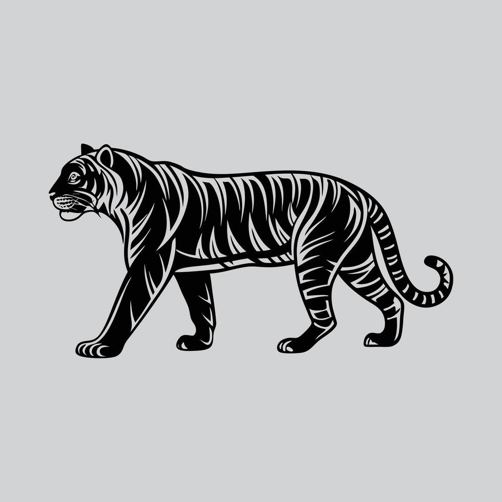 Dynamic Tiger Head Illustration vector